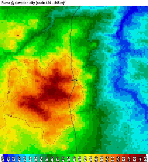 Ruma elevation map