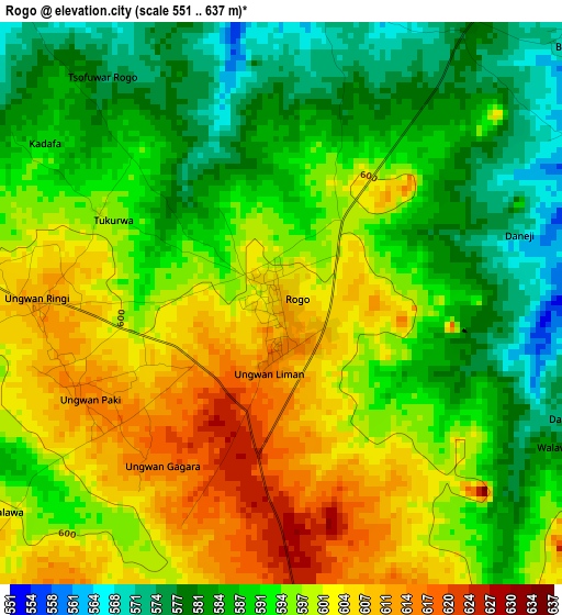 Rogo elevation map