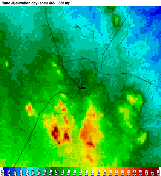 Rano elevation map