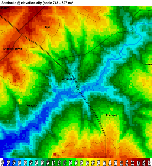 Saminaka elevation map