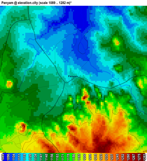 Panyam elevation map