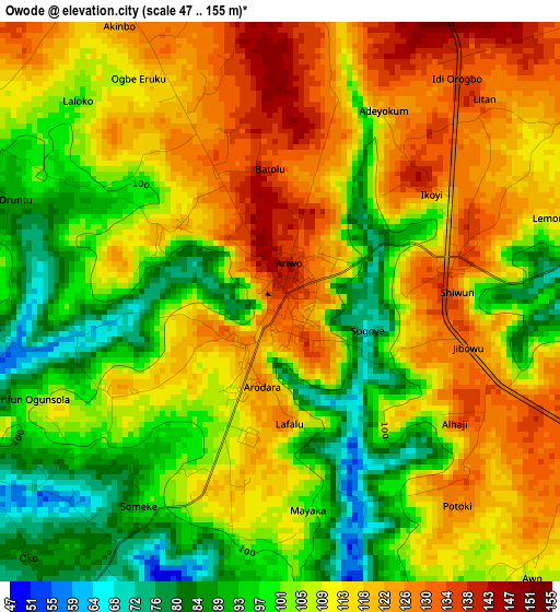 Owode elevation map