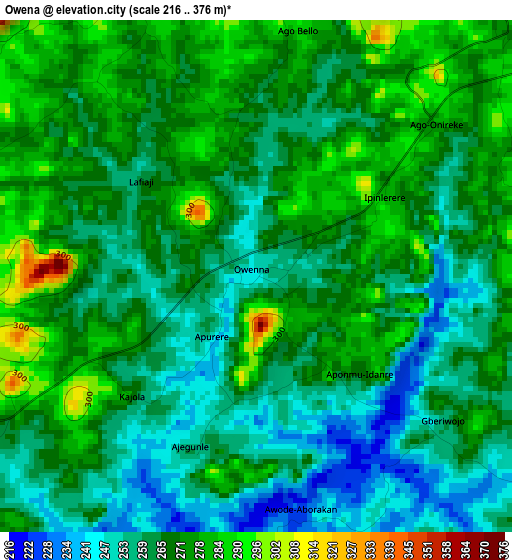 Owena elevation map