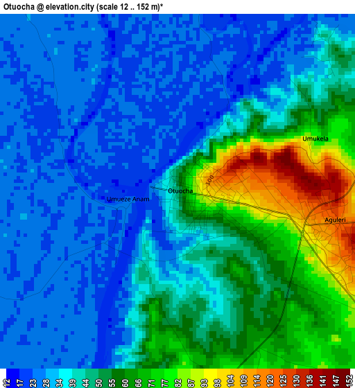 Otuocha elevation map