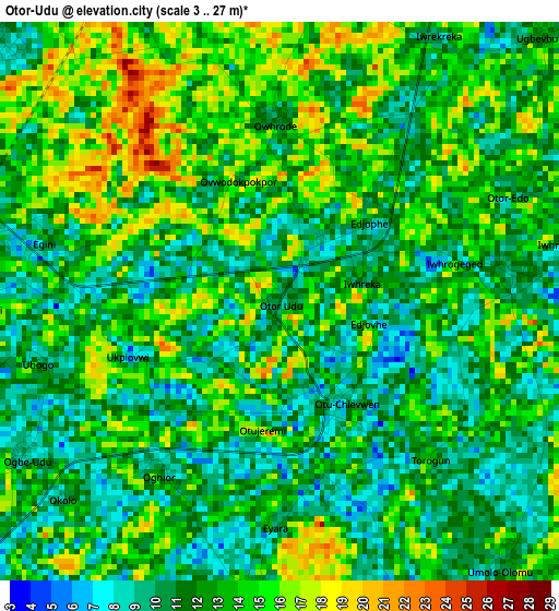 Otor-Udu elevation map