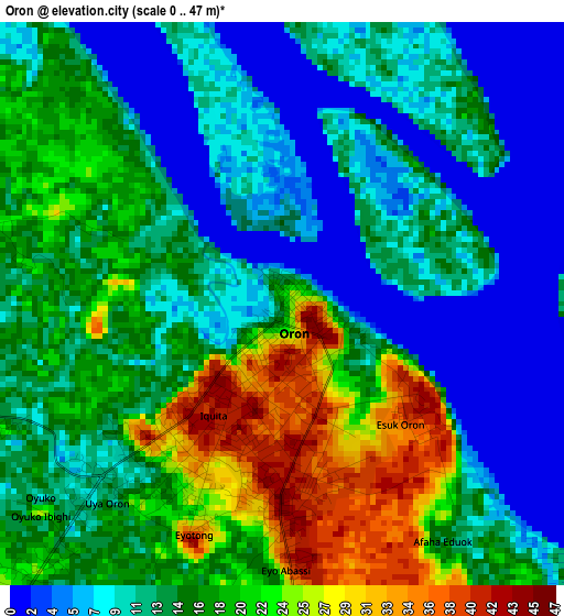 Oron elevation map