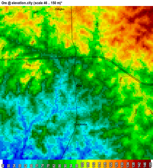 Ore elevation map