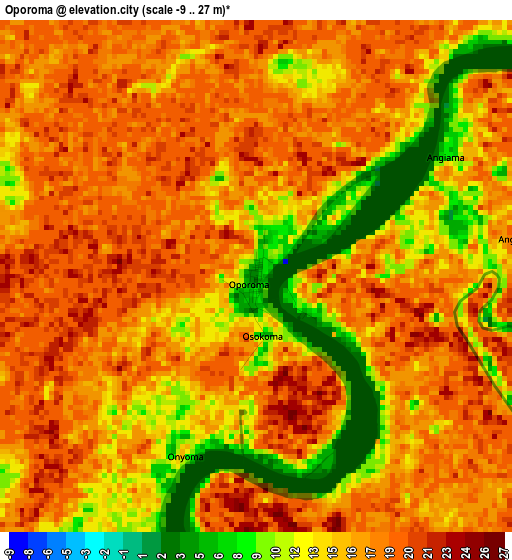 Oporoma elevation map