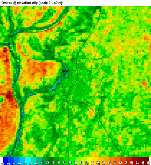 Omoku elevation map