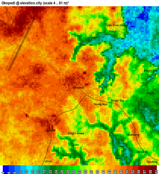 Okopedi elevation map