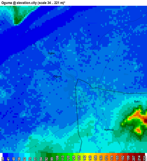 Oguma elevation map