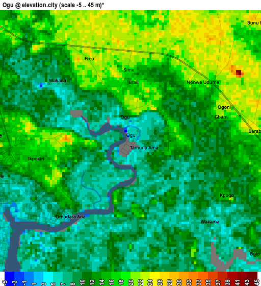 Ogu elevation map