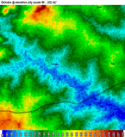 Ochobo elevation map