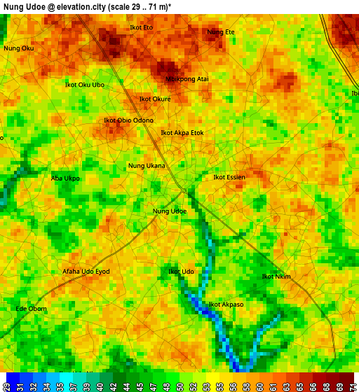 Nung Udoe elevation map