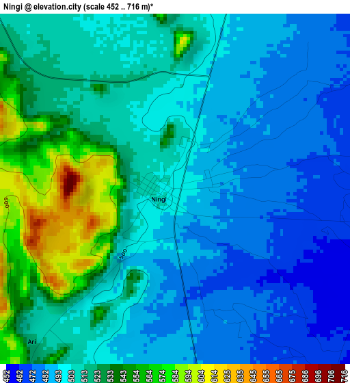 Ningi elevation map