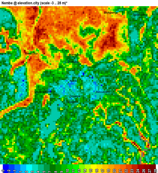 Nembe elevation map