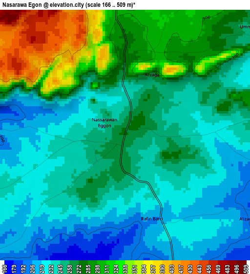 Nasarawa Egon elevation map