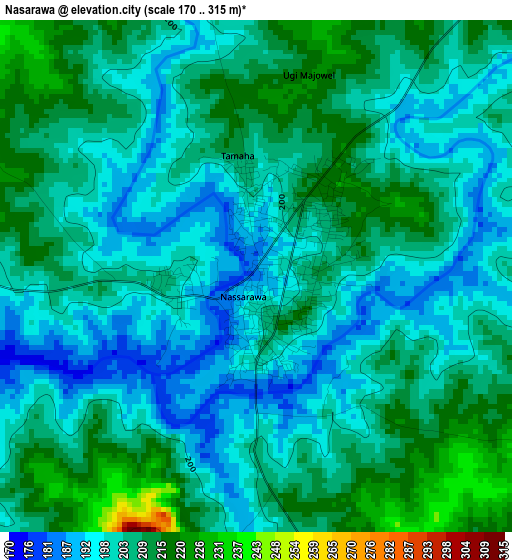 Nasarawa elevation map