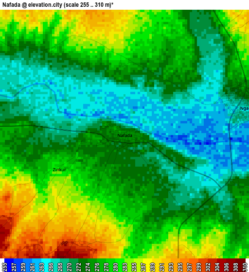 Nafada elevation map