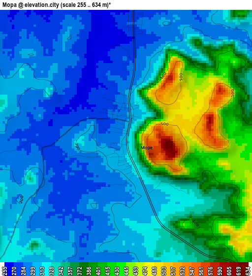 Mopa elevation map