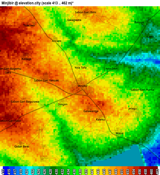 Minjibir elevation map