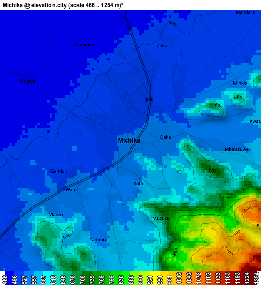 Michika elevation map