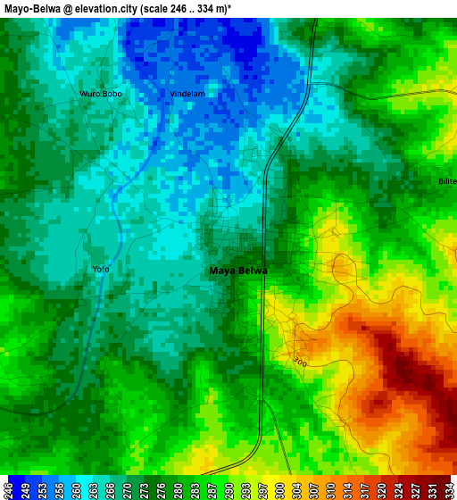 Mayo-Belwa elevation map