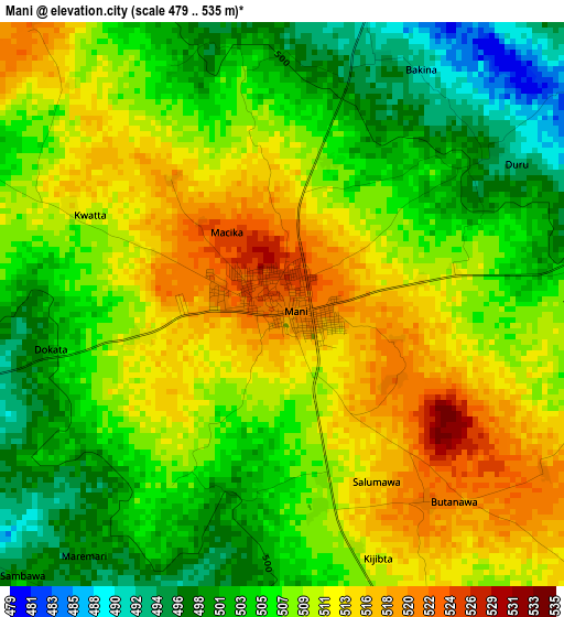 Mani elevation map