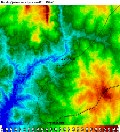 Mando elevation map