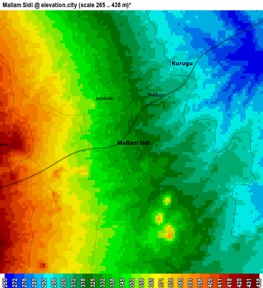 Mallam Sidi elevation map