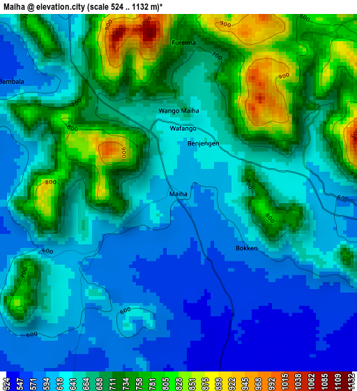 Maiha elevation map