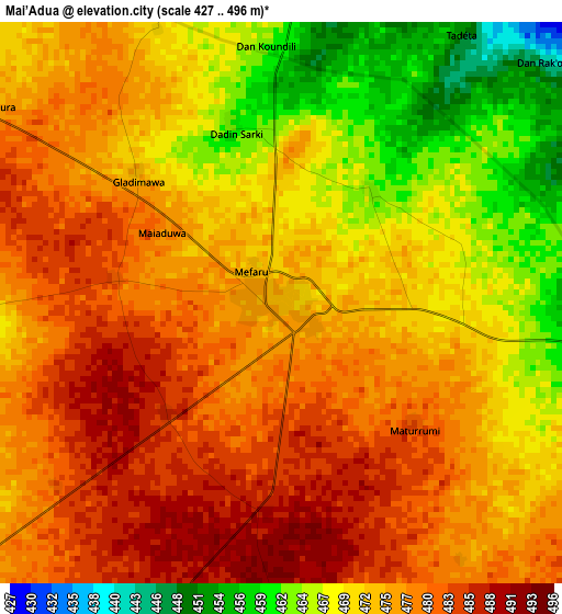 Mai’Adua elevation map