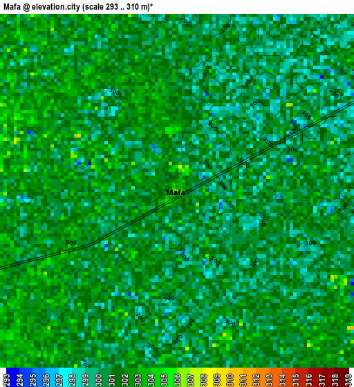 Mafa elevation map