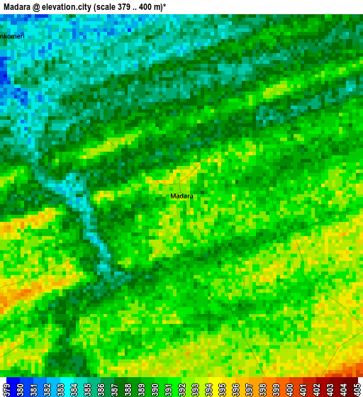 Madara elevation map