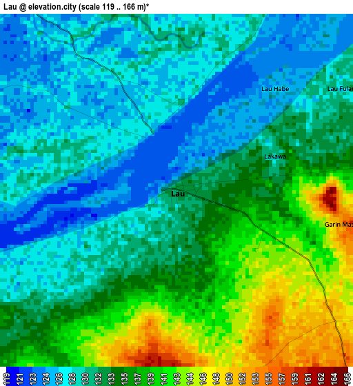 Lau elevation map