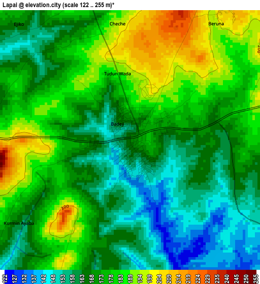 Lapai elevation map