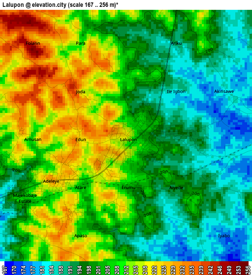 Lalupon elevation map