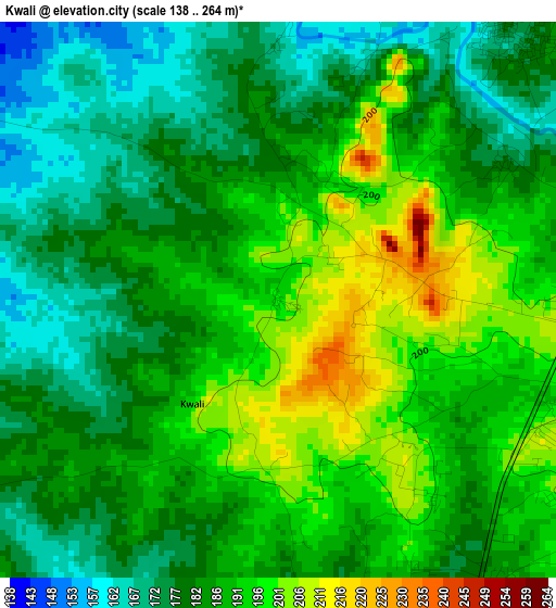 Kwali elevation map