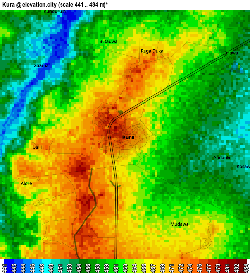 Kura elevation map