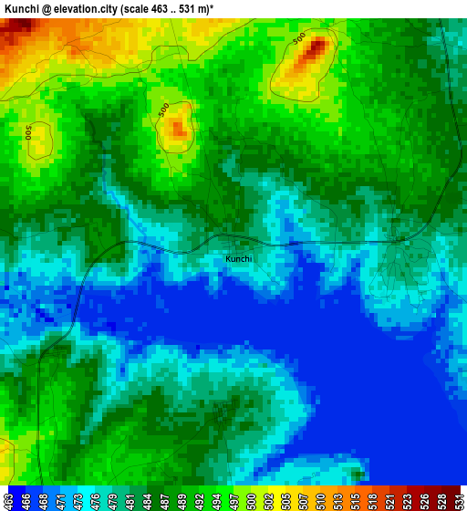 Kunchi elevation map