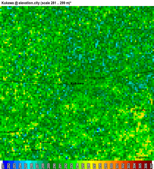 Kukawa elevation map