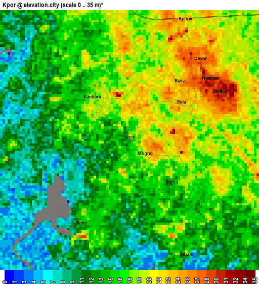 Kpor elevation map