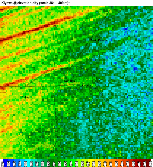 Kiyawa elevation map