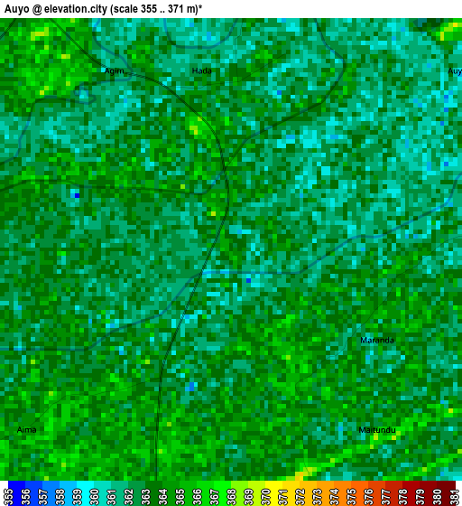 Auyo elevation map