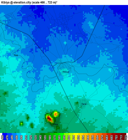 Kibiya elevation map