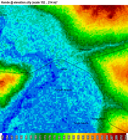 Kende elevation map