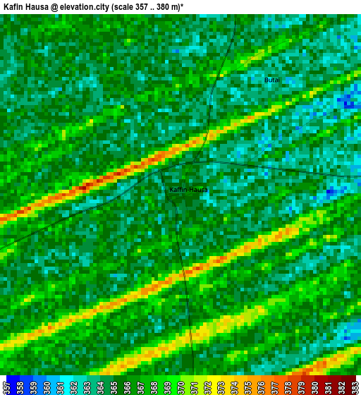 Kafin Hausa elevation map