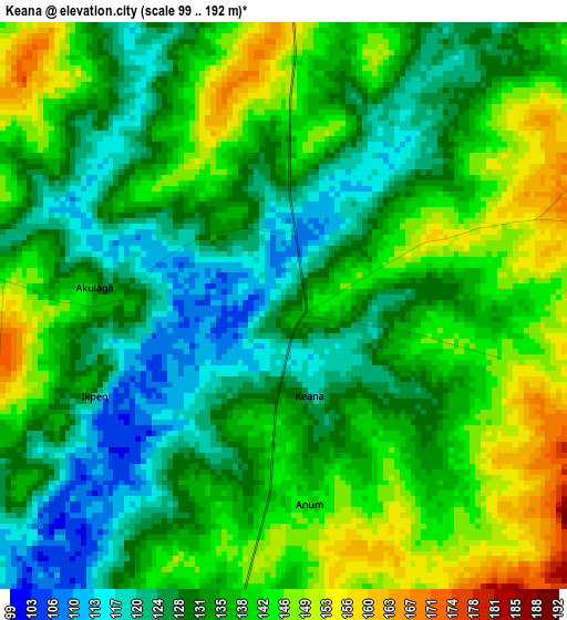 Keana elevation map