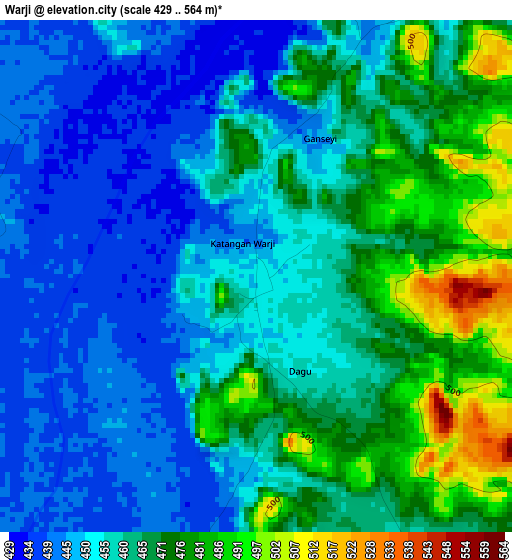 Warji elevation map