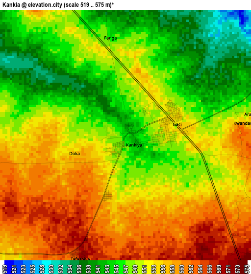 Kankia elevation map